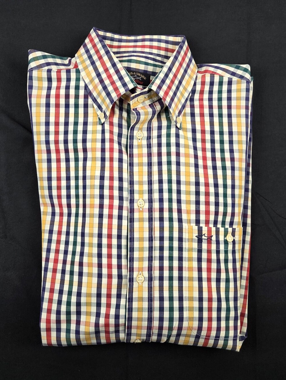 Paul & Shark Shirt Mens XL Multicolor Long Sleeve Button Down Check Antique Wash
